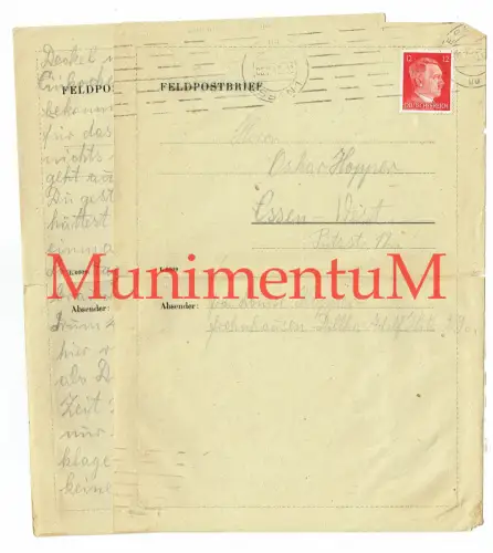 Brief 5. Juli 1943 Frohnhausen, Essen-West, Dillkreis, A.H. F77
