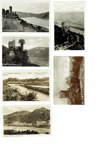 Drachenfels Burg Sooneck Rheinstein Bingen Ruine Fürstenberg 6x AK