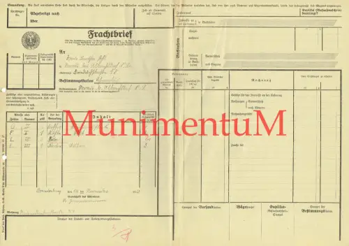 Frachtbrief SCHWIEBUS SORAU ALBRECHTSDORF in Neumark / Ostbrandenurg (!) R343