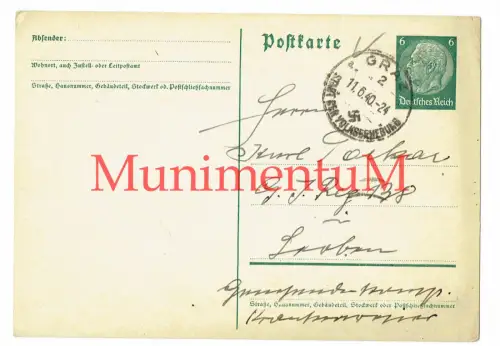 Feldpostkarte Gebirgsjäger-Regiment 138 LEOBEN GRAZ Vater an Sohn 1940 F47