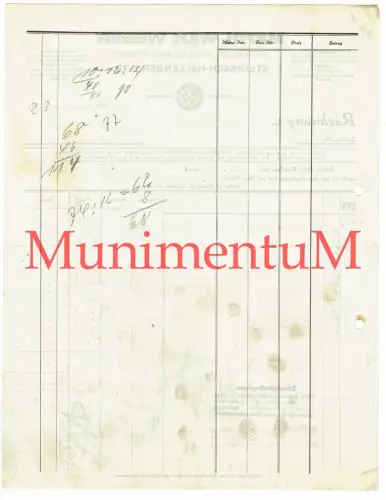 Matth. Wilh. Weber STEINBACH - HALLENBERG i. Thüringen Rechnung 1925