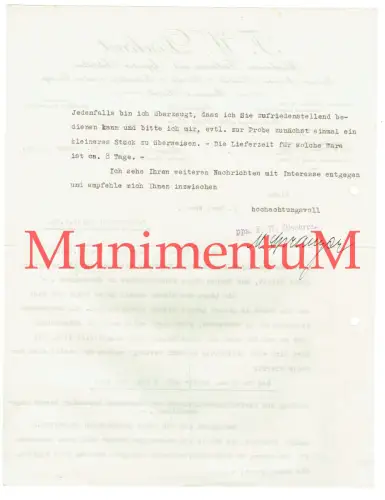 Bleicherei Färberei Appretur-Anstalten Dischreit PLAUEN - Offerte Angebot 1926