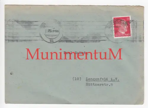 Paul Rahmig LENGENFELD i. Vogtland Joseph Koch WUPPERTAL ELBERFELD leerer Kuvert