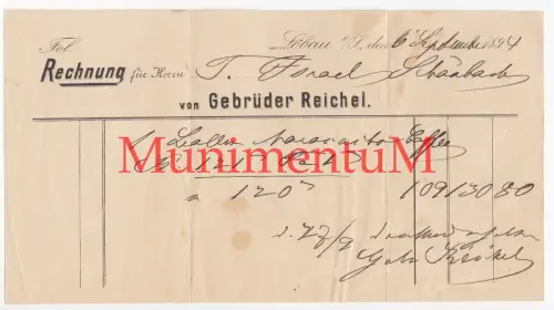 Gebrüder Reichel LÖBAU i. Sachsen | Rechnung Reklame Offerte Werbung 1894