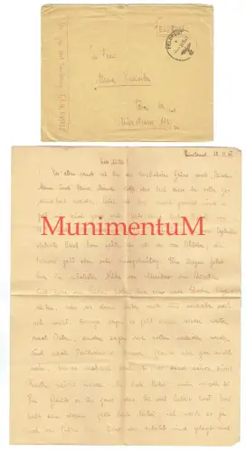 Feldpostbrief 1941 aus CHARKOW Infanterie-Regiment 134 untergangen in STALINGRAD