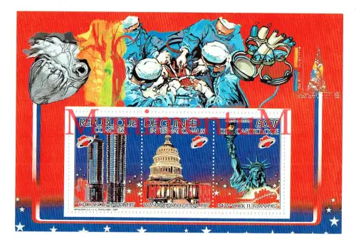 BLOCK - REPUBLIK GUINEA 1987 - Weltkongress für Kardiologie Briefmarken