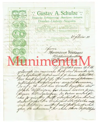 Zerkleinerungs-Maschinen-Industrie Gustav Schulze DRESDEN LEUBNITZ NEUOSTRA 1911