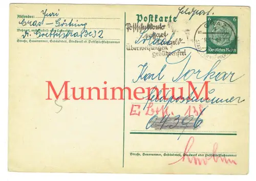 Feldpostkarte 1939 Ersatz-Bataillon d. Gebirgsjäger-Regiment Nr 138 GÖSTING GRAZ
