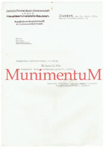 Deutsche Frischei-Absatz-Genossenschaft BAUTZEN Landesbauernschaft Sachsen 1934