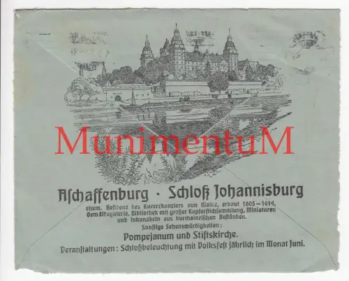 ASCHAFFENBURG Schloß Johannisburg Pempejanum & Stiftskirche - Kuvert-Aschn. leer