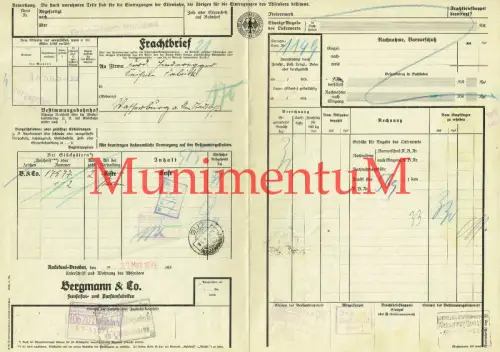 Frachtbrief DRG 1934 RADEBEUL DRESDEN Bergmann&Co Feinseifen- +Parfümfabrik R290