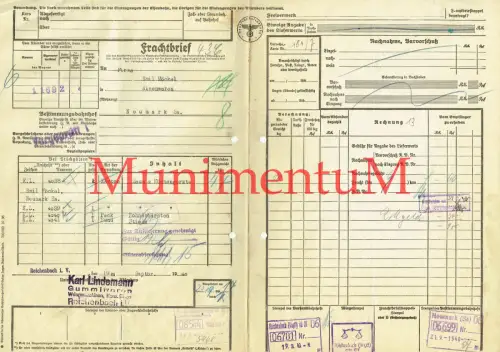 Frachtbrief 1940 Gummiwaren Wringmaschinenfabrik K. Lindemann REICHENBACH i.V.