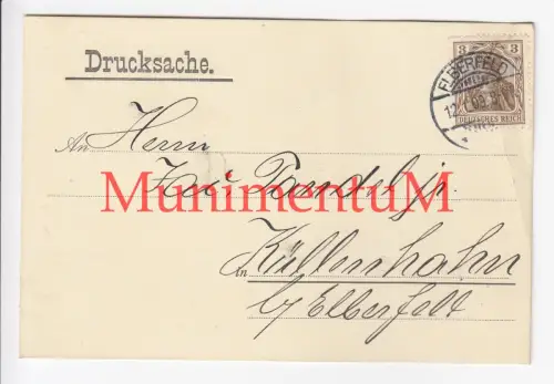 Gebrüder Kaufmann ELBERFELD - Empfangsbestätigung Drucksache 1909 KÜLLENHAHN