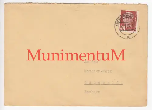 Saatzuchthauptgut PETKUS über LUCKENWALDE - leerer Kuvert n. CUNEWALDE 1953