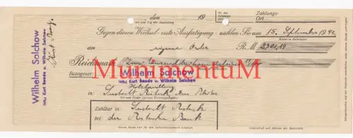Wechsel Quittung Holzhandlung Wilhelm Salchow ROSTOCK Inh. Kurt Baade 1942