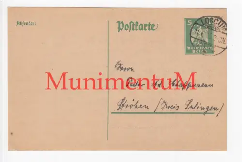 Kloster LOCCUM - Postkarte 1925 nach STRÖHEN Krs. SULINGEN