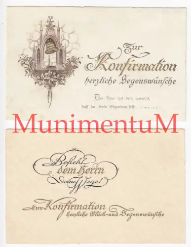 2x Glückwünsche Grußkarten Konfirmation (wohl LÜDENSCHEID) an Wyczinski