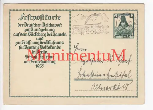 Festpostkarte Erntedankfest BÜCKEBERG 1936 Museum Deutsche Volkskunde , FROHBURG