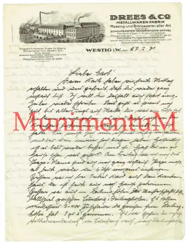 Metallwarenfabrik Drees & Co. WESTIG HEMER Fußball SUNDWIG vs DEILINGHOFEN 1931
