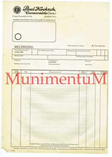 Qualitäts-Scheuertücher Paul Kocksch CUNEWALDE i. Sa. blanko Rechnung 30er 40er