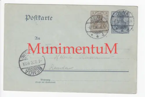 Postkarte 1906 Tochter an Mutter JENA nach REMDA Helene Reimann Pelz am Bahnhof