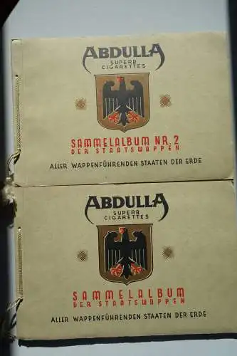 Sammelalbum Abdulla Superb Cigaretten Wappen Staatswappen Nr1 und Nr2