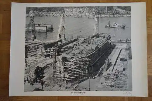 Poster Schulplakat Auf einer Schiffswerft Hamburg 