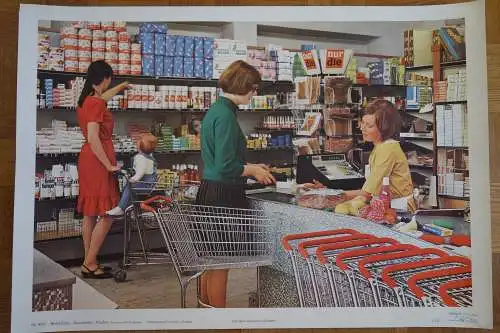 Poster Lehrmittel Schulplakat Einkaufen 70er  Nr 4167 Betrachten - Auswählen -Kaufen Feddersen
