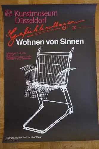 Ausstellungsplakat Poster Design Wohnen von Sinnen Kunstmuseum Düsseldorf Ikea Stiftung 1986 