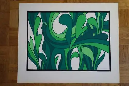 Grafik Jan Lenica Grüner Geist Siebdruck Serigraphie 