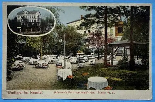 Ak Lindhardt bei Naunhof, Bohmann‘s Hotel zum Waldfrieden, Sachsen