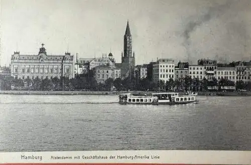 Ak Hamburg, Alsterdamm mit Geschäftshaus der Hamburg-Amerika Linie