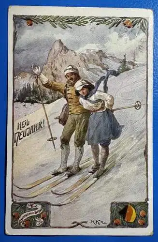 Ak Bund der Deutschen in Böhmen Bundeskarte Nr. 65 „Heil Neujahr“