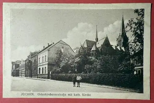 Ak Jüchen, Odenkirchenerstraße mit kath. Kirche 