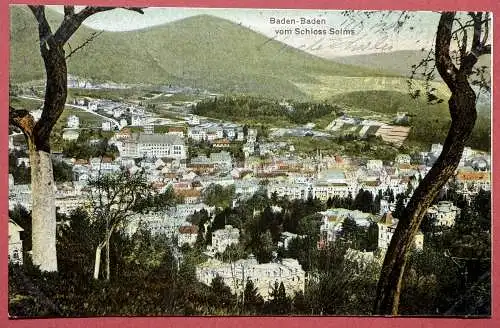 Ak Baden-Baden vom Schloss Solms