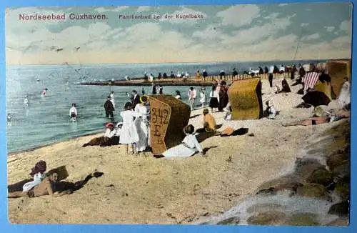 Ak Nordseebad Cuxhaven, Familienbad bei der Kugelbake