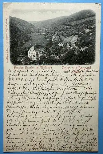 Ak Gruss aus Boppard, Pension Henzler im Mühlthale 