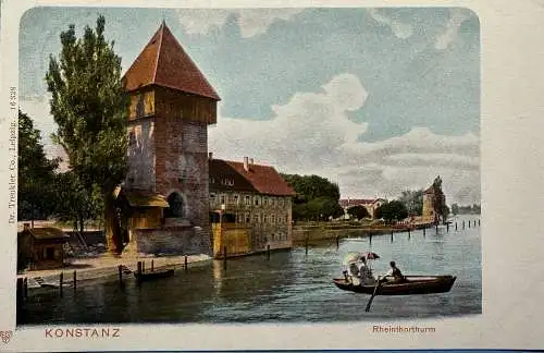 Ak Konstanz, Rheinthorthurm