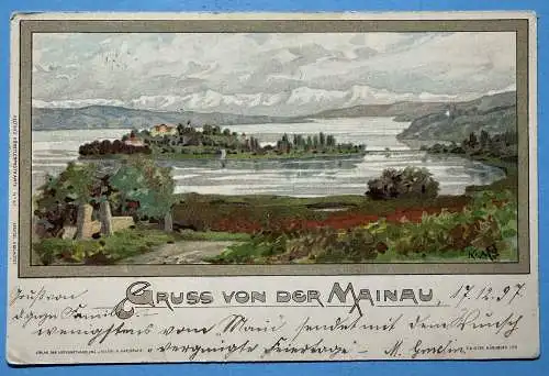 Ak Gruss von der Mainau