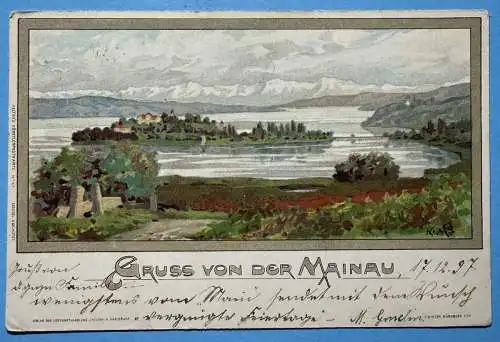 Ak Gruss von der Mainau