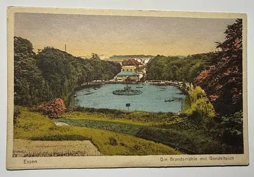 Ak Essen, Die Brandsmühle mit Gondelteich 