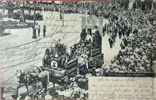 Ak Hannover, Festwagen der Kegler, gelaufen 1903