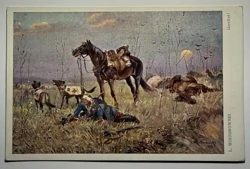 Ak  I. Wk, Militär, Rot Kreuz - Gerettet!