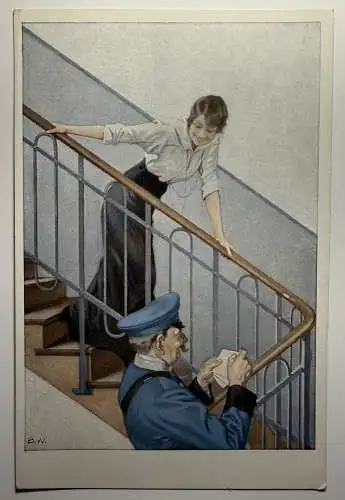 Ak  Kriegspostkarte Nr. 5 -  Der Feldpostbrief