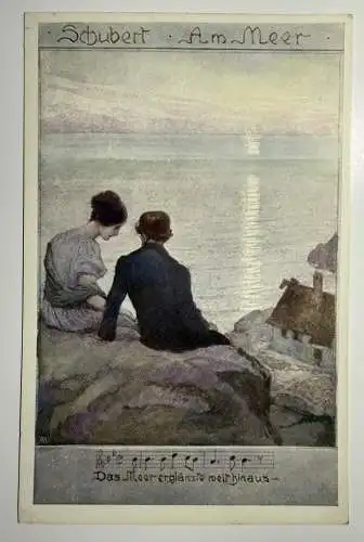 Ak  Künstlerkarte - Schubert „Am Meer“