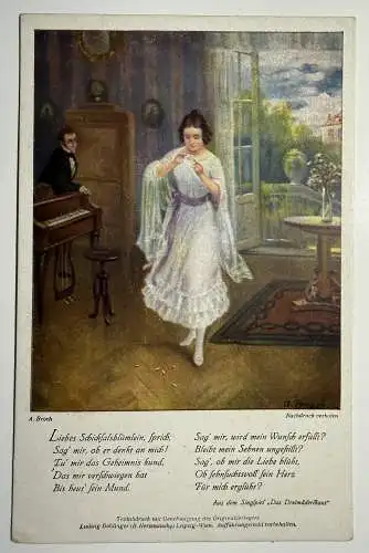 Ak  Künstlerkarte - „Das Dreimäderlhaus“