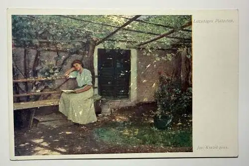 Ak  Künstlerkarte - „Lauschiges Plätzchen“