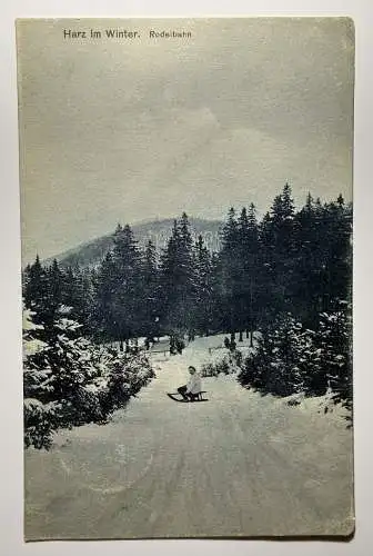 Ak Harz im Winter, Rodelbahn 