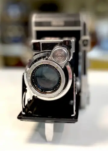 Folding Royer Teleroy Objectif Som Berthiot f:3,5 105mm bi-format c.1950