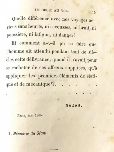 Nadar "Mémoires du Géant" 1865